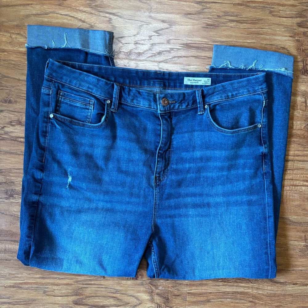 Marks & Spencer Harper Distressed Cigarette Jeans UK 20/US 16